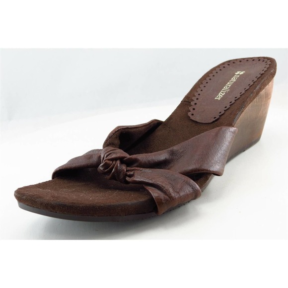 Naturalizer Slides Brown Leather‎ Women Shoes Size 8.5 Medium - Picture 1 of 6